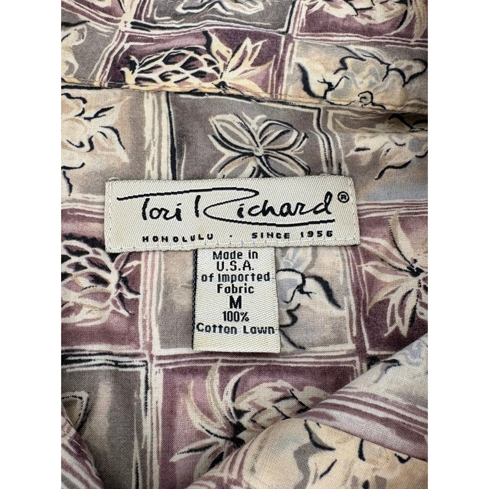 Tori Richard Honolulu Mens Cotton Lawn Short Sleeve Button Up Shirt Size M - Thumbnail 4