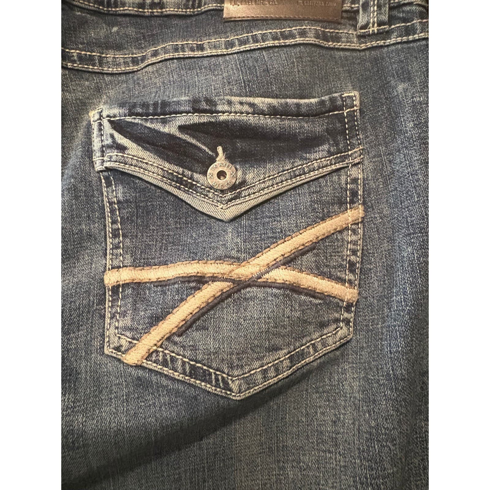 TK Axel Slim Boot Jeans Mens 38x30 Light Wash Denim Distressed Casual Pants - Thumbnail 12