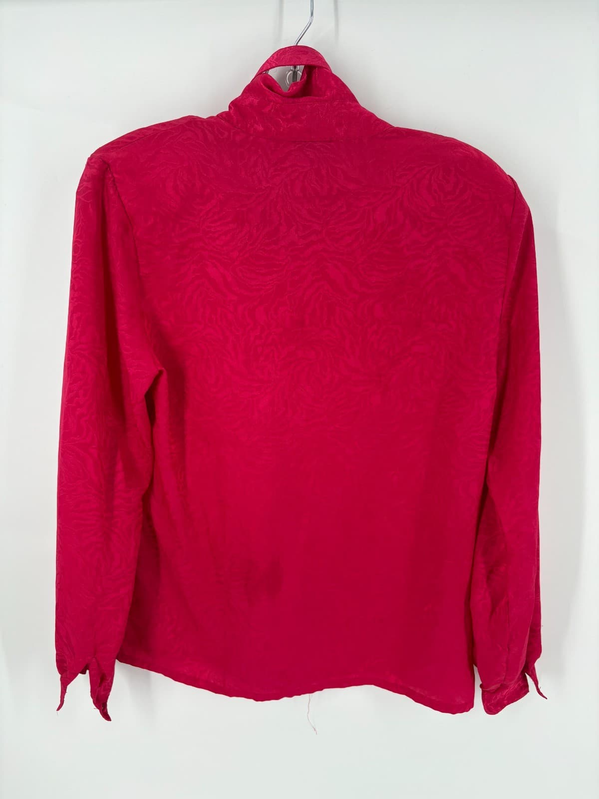 Vintage Worthington Bow Tie Blouse Pink Jacquard Women’s 8 Secretary Top - Thumbnail 2