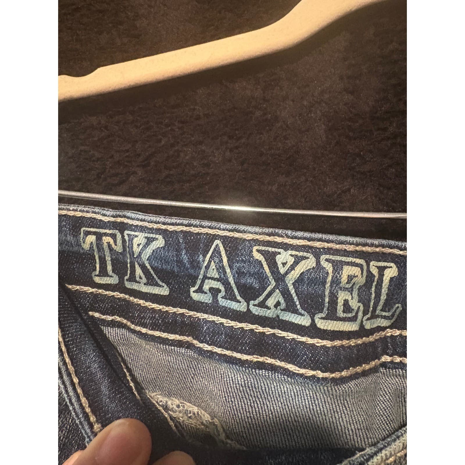 TK Axel Slim Boot Jeans Mens 38x30 Light Wash Denim Distressed Casual Pants - Thumbnail 9