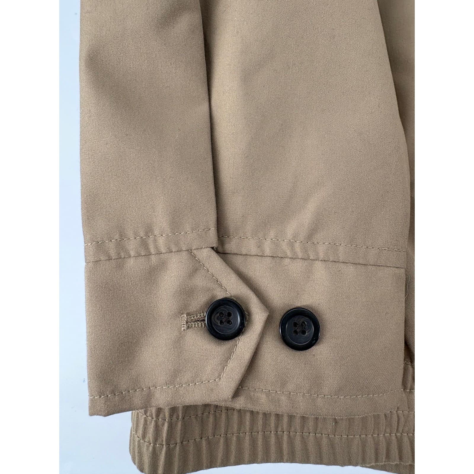 Chaps Harrington Jacket Mens XL Full Zip Tan Beige Plaid Lined Windbreaker Coat - Thumbnail 9