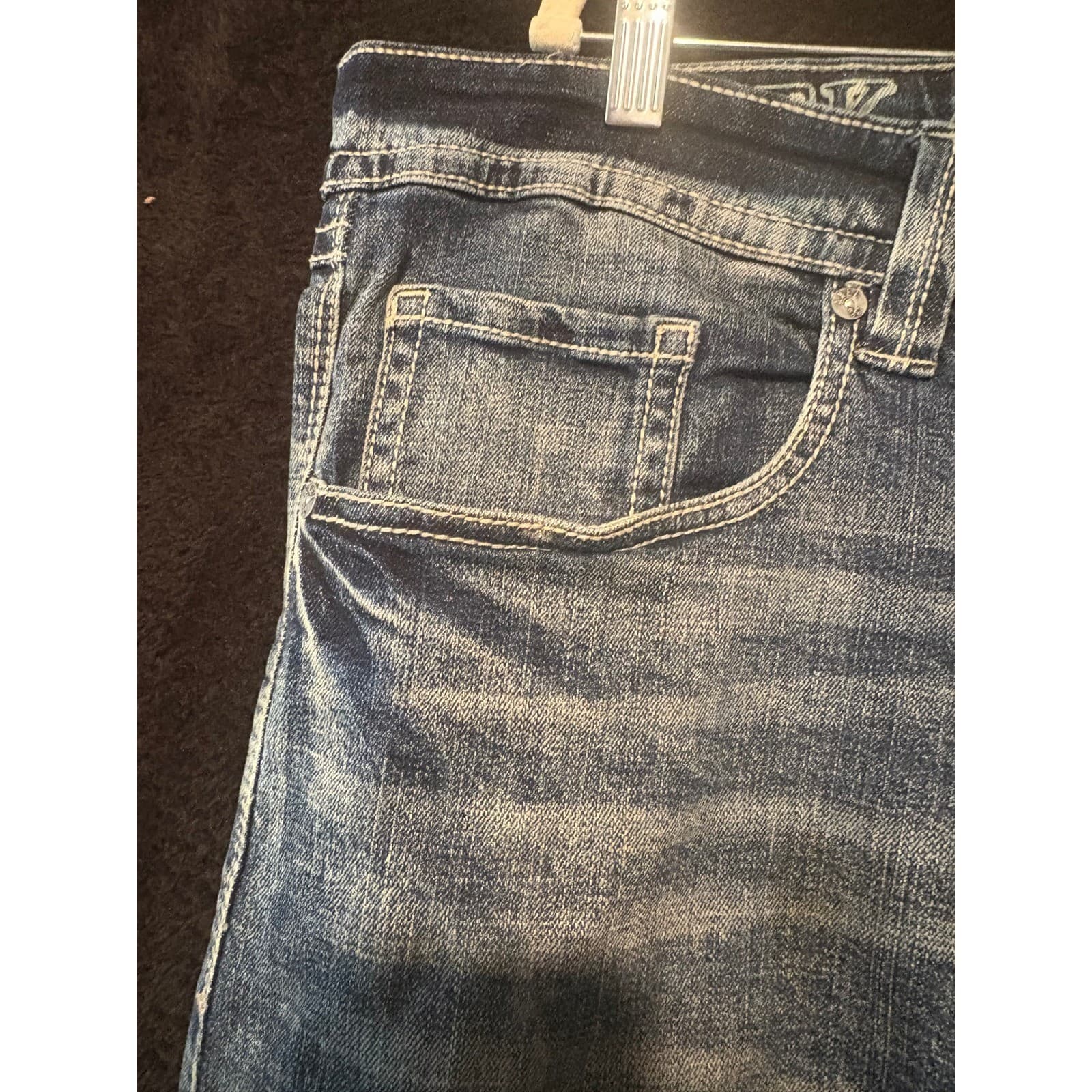 TK Axel Slim Boot Jeans Mens 38x30 Light Wash Denim Distressed Casual Pants - Thumbnail 4