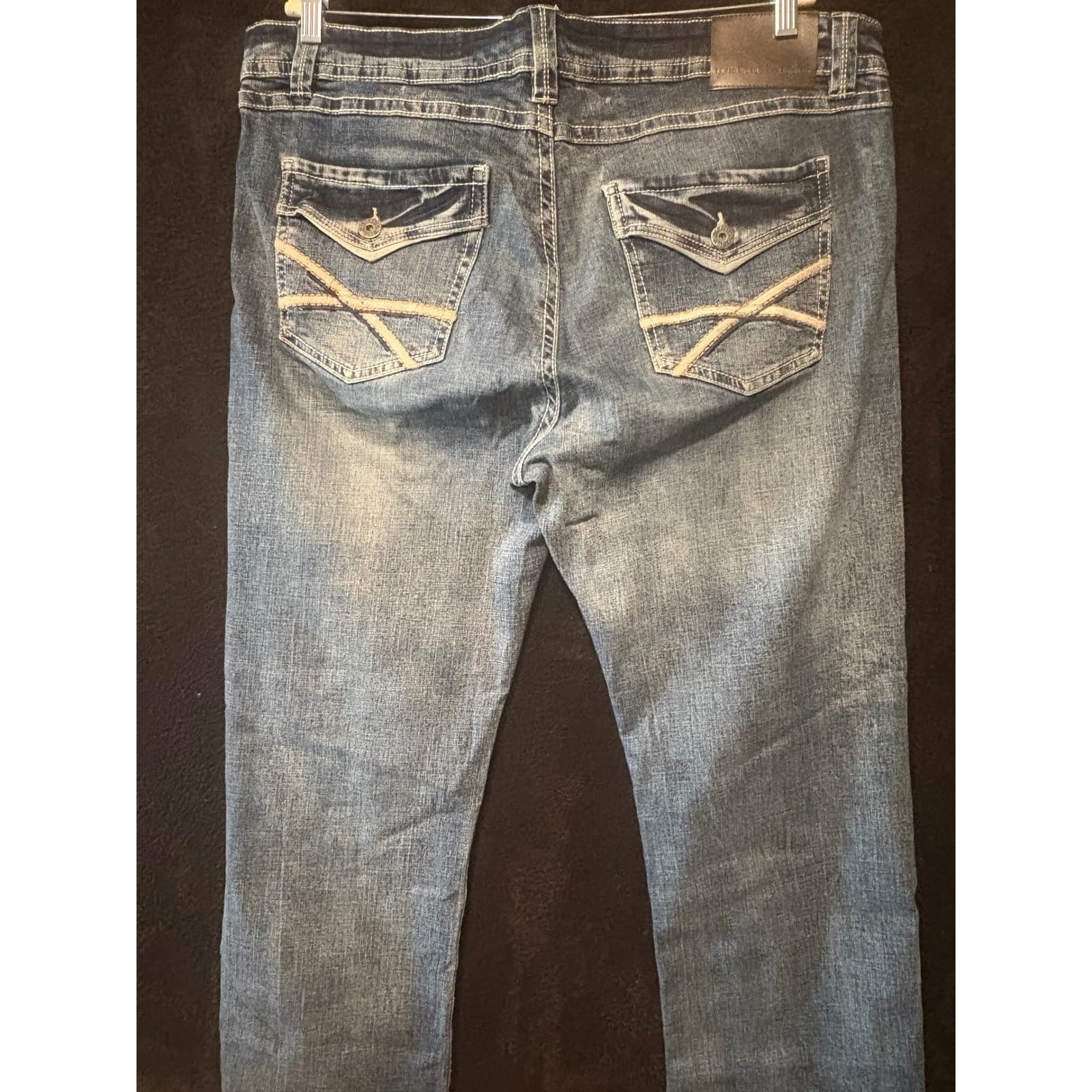 TK Axel Slim Boot Jeans Mens 38x30 Light Wash Denim Distressed Casual Pants - Thumbnail 11