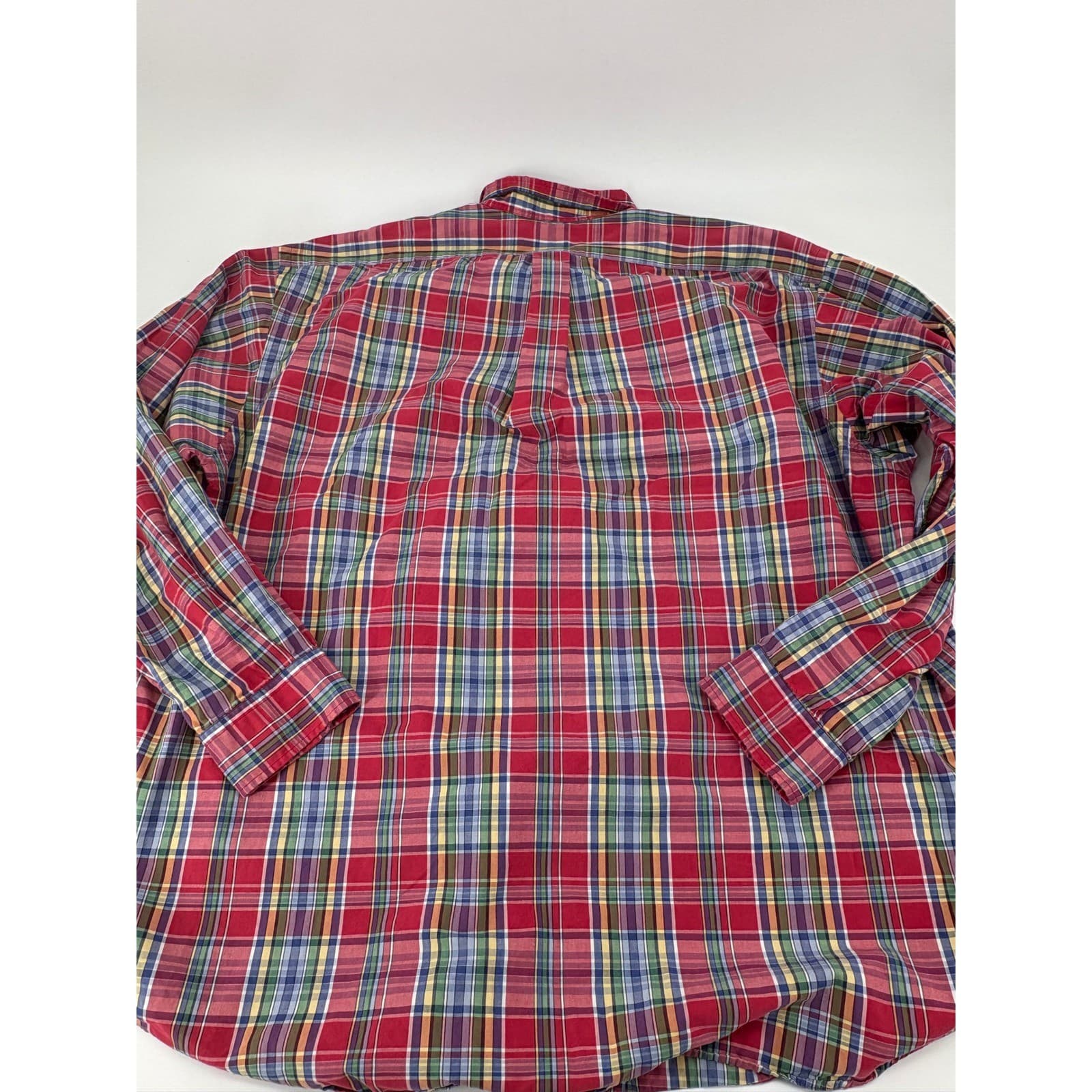 Ralph Lauren Blaire Mens XXL Button Down Shirt Red Plaid Long Sleeve Cotton - Thumbnail 8