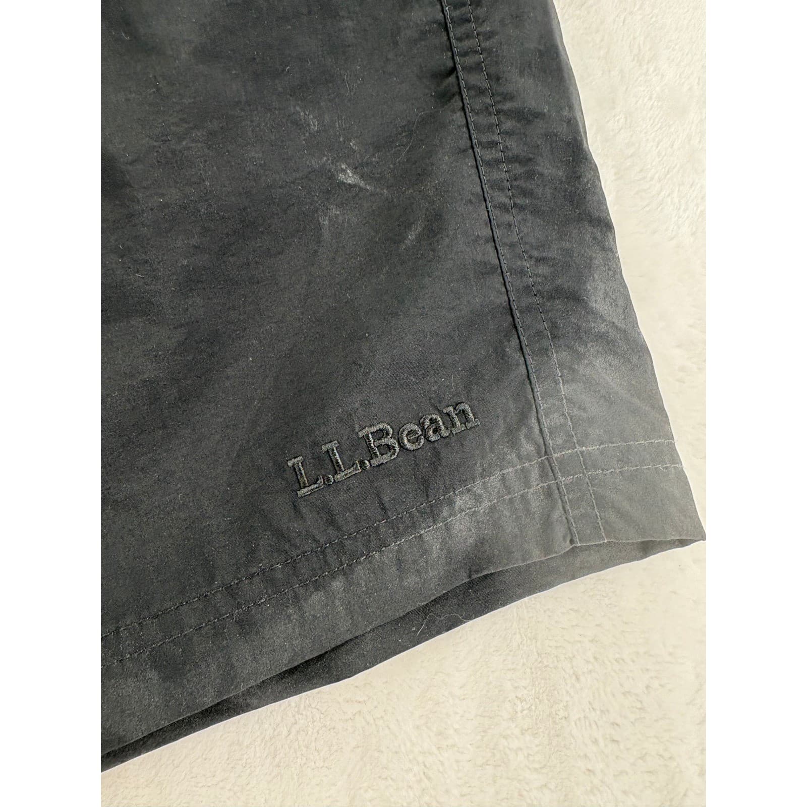 L.L. Bean Swim Trunks Mens 40 Shorts Black Supplex Nylon Mesh Lined 6 Inseam - Thumbnail 2