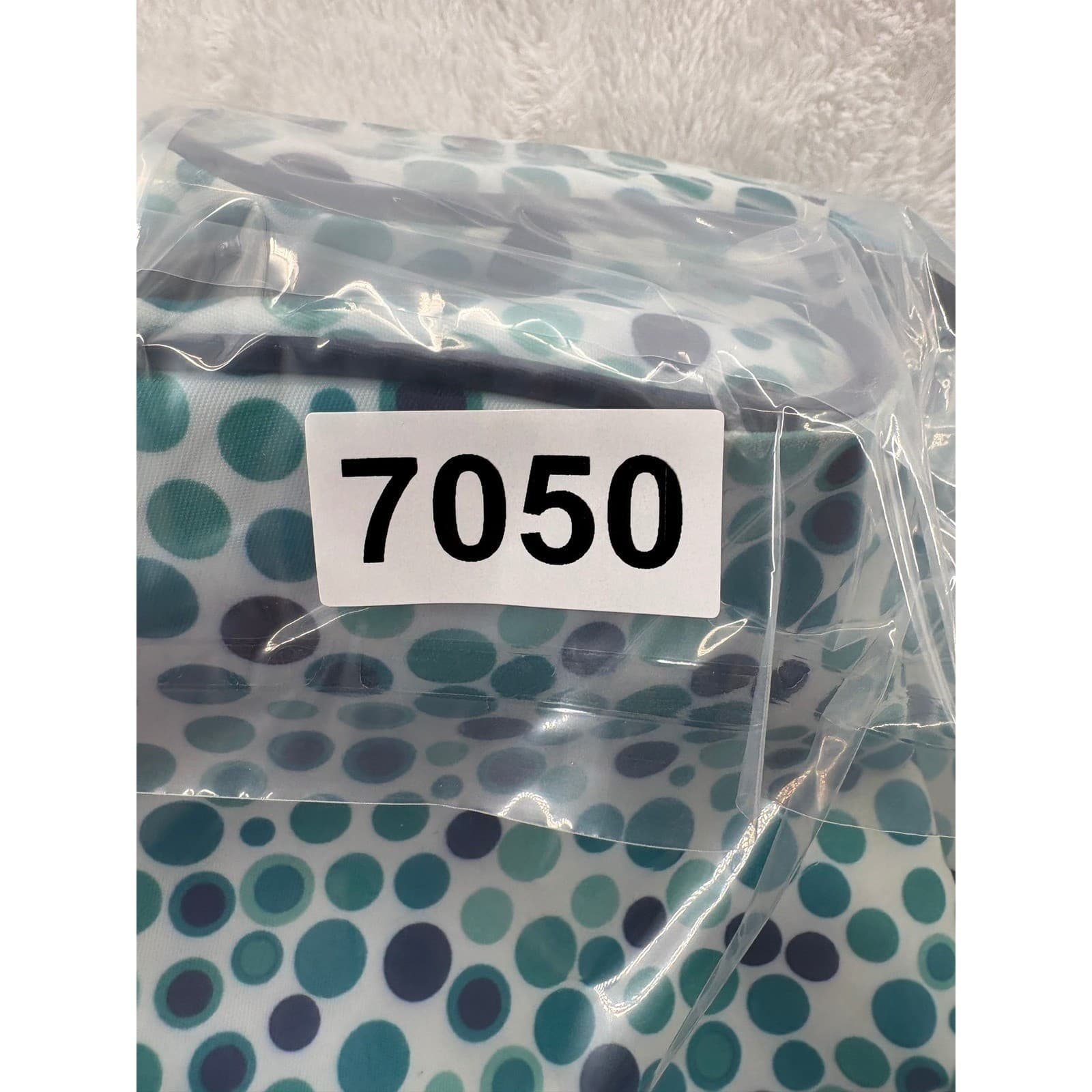 London Soho New York Cosmetic Bag Womens OS Makeup Pouch Teal Polka Dot 2pc Set - Thumbnail 7