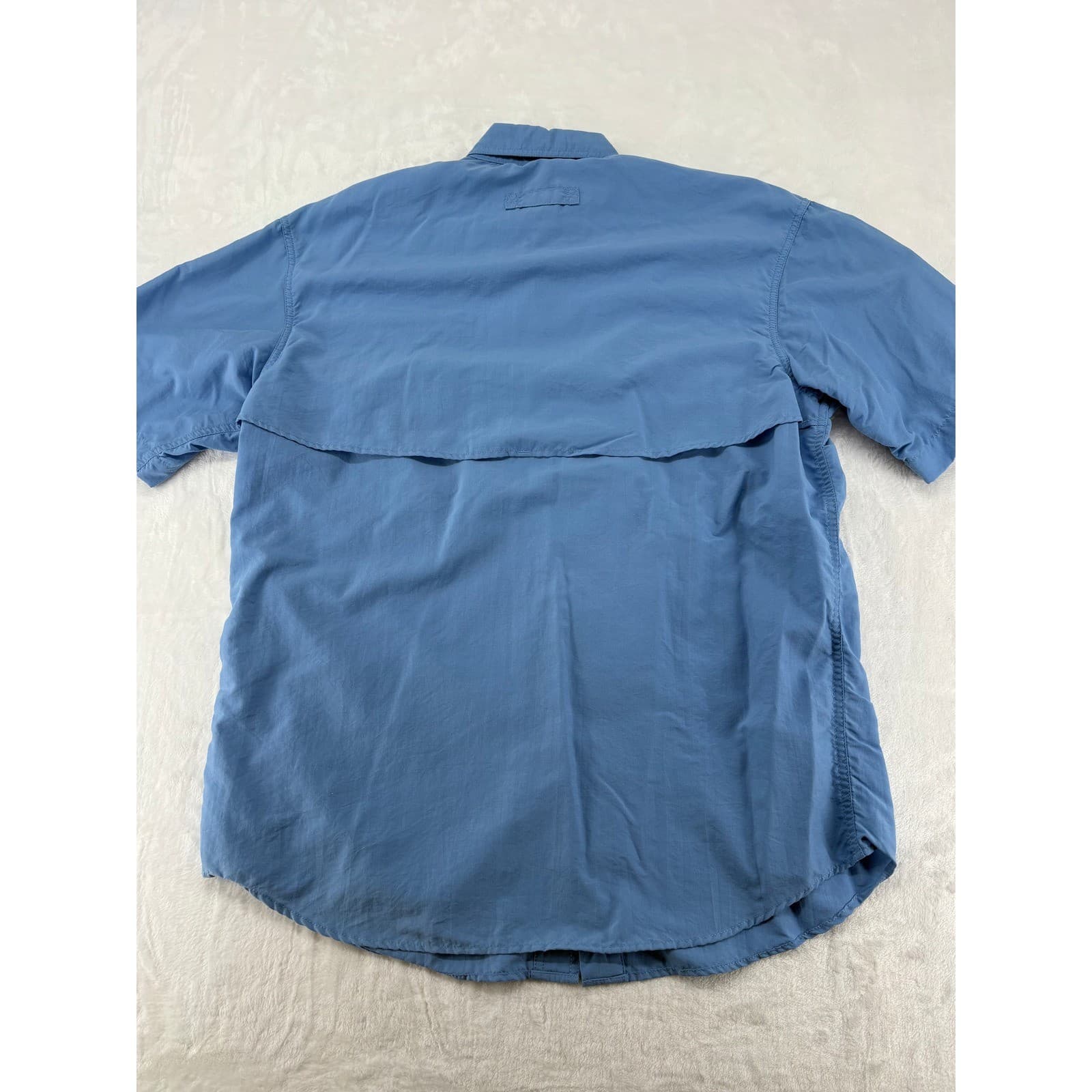 LL Bean Fishing Shirt Mens M Short Sleeve Blue Vented Mesh Utility Pockets - Thumbnail 6