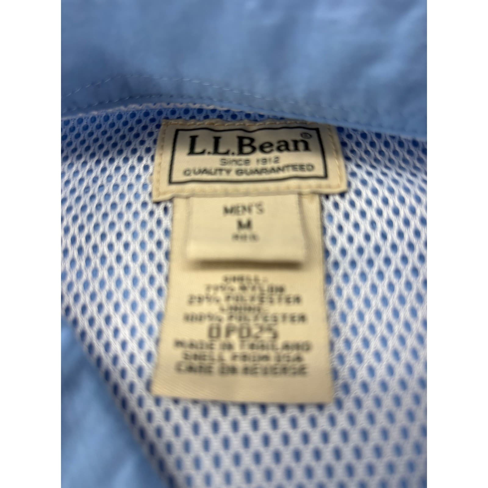 LL Bean Fishing Shirt Mens M Short Sleeve Blue Vented Mesh Utility Pockets - Thumbnail 2