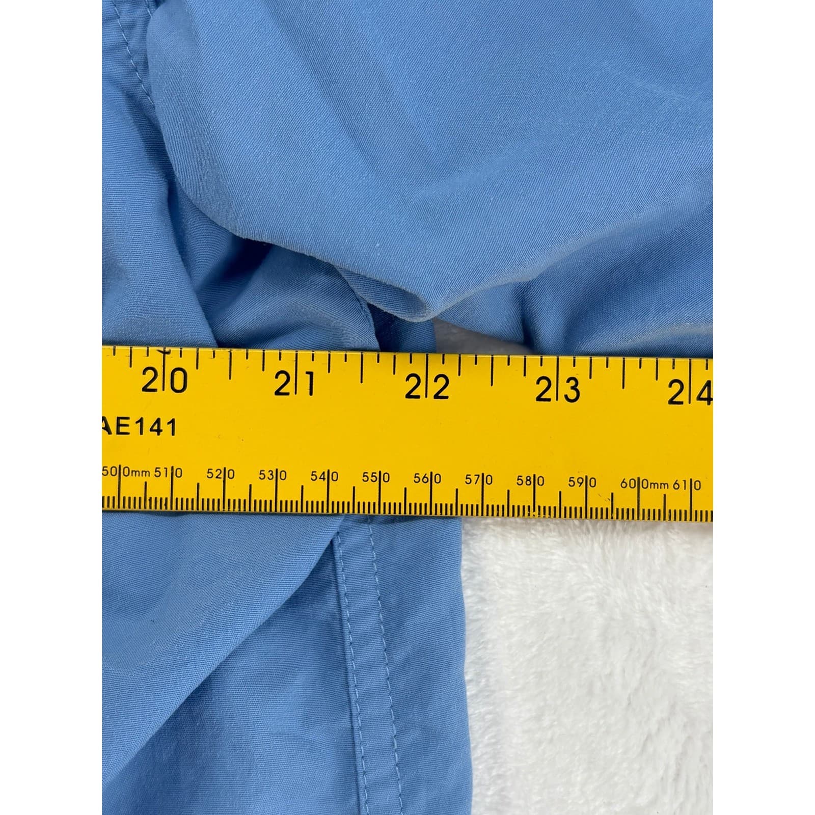 LL Bean Fishing Shirt Mens M Short Sleeve Blue Vented Mesh Utility Pockets - Thumbnail 4
