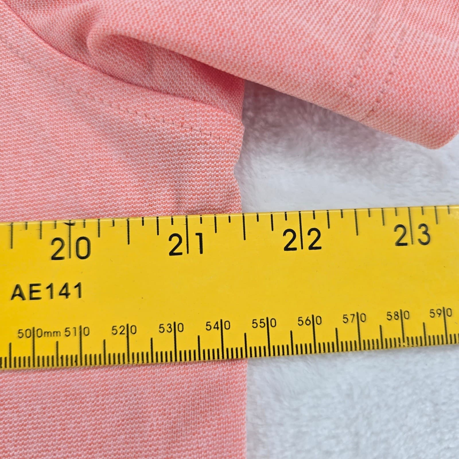 Graham Luxe Hamill Mens M Polo Shirt Coral Pink Short Sleeve Golf Performance - Thumbnail 4
