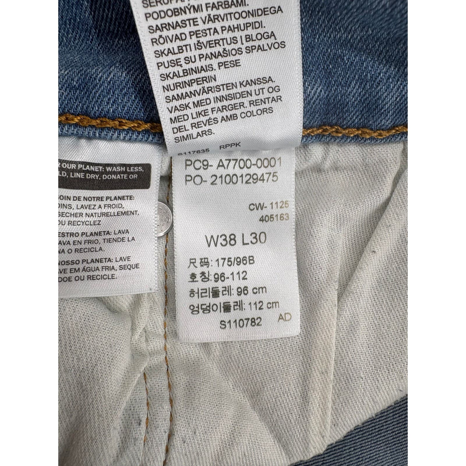 Levi's 506 Jeans Men's 38x30 Straight Fit Blue Light Wash Denim - Thumbnail 10