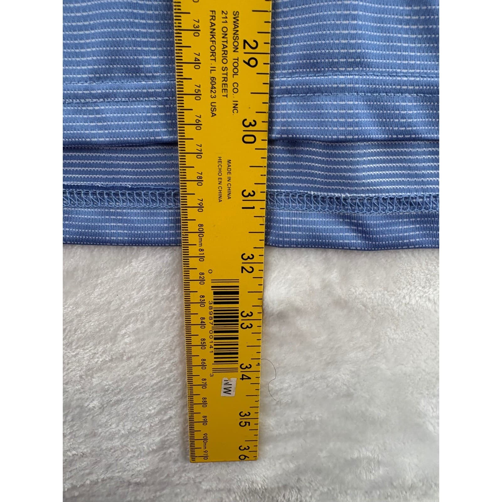 Kilburne + Finch Polo Mens 3XL Shirt Periwinkle Blue Striped Moisture Wicking - Thumbnail 7