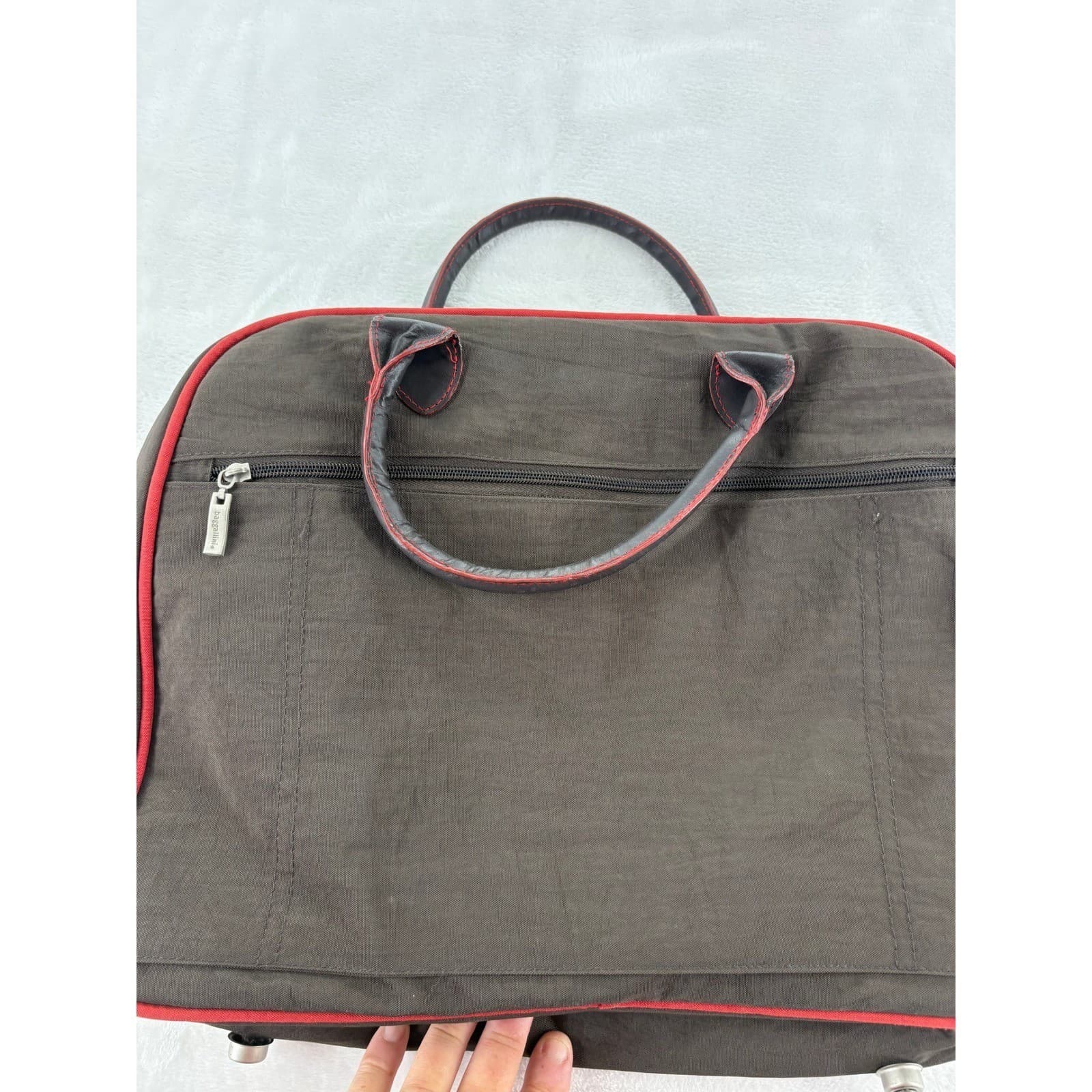 Baggallini Laptop Briefcase Womens Large Travel Bag Brown Red Nylon Organizer - Thumbnail 7