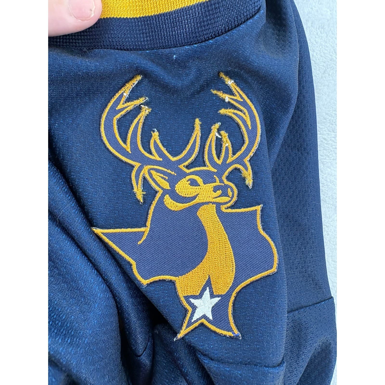 OT Sports Laredo Bucks Kids Youth Small Hockey Jersey Navy Blue Gold CHL Hockey - Thumbnail 7