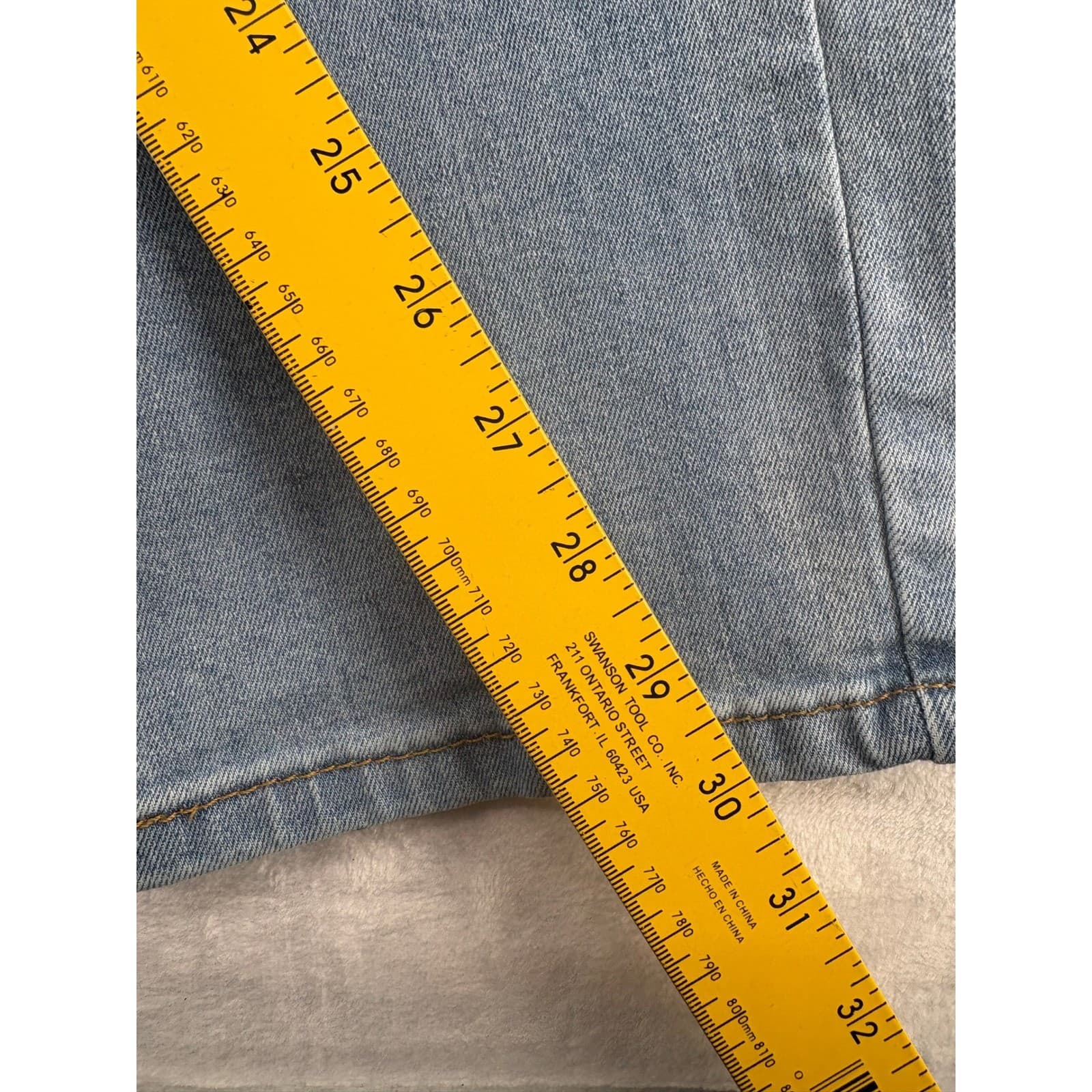 Levi's 506 Jeans Men's 38x30 Straight Fit Blue Light Wash Denim - Thumbnail 4