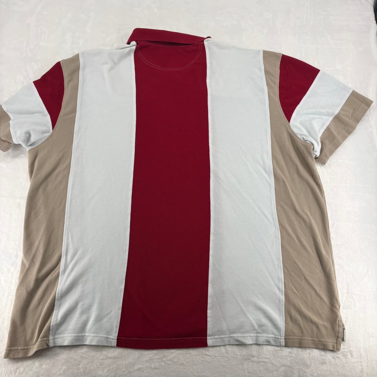 RedHead Polo Mens 5XL Polo Red White Vertical Stripe Short Sleeve Cotton Blend - Thumbnail 6
