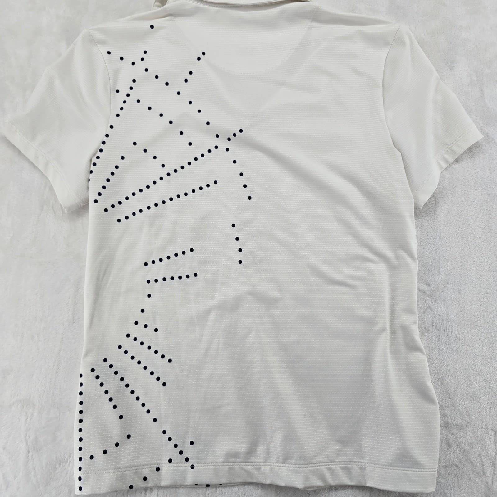 Nike Golf Polo Shirt Mens M Short Sleeve White Black Polka Dot Dri-FIT - Thumbnail 7