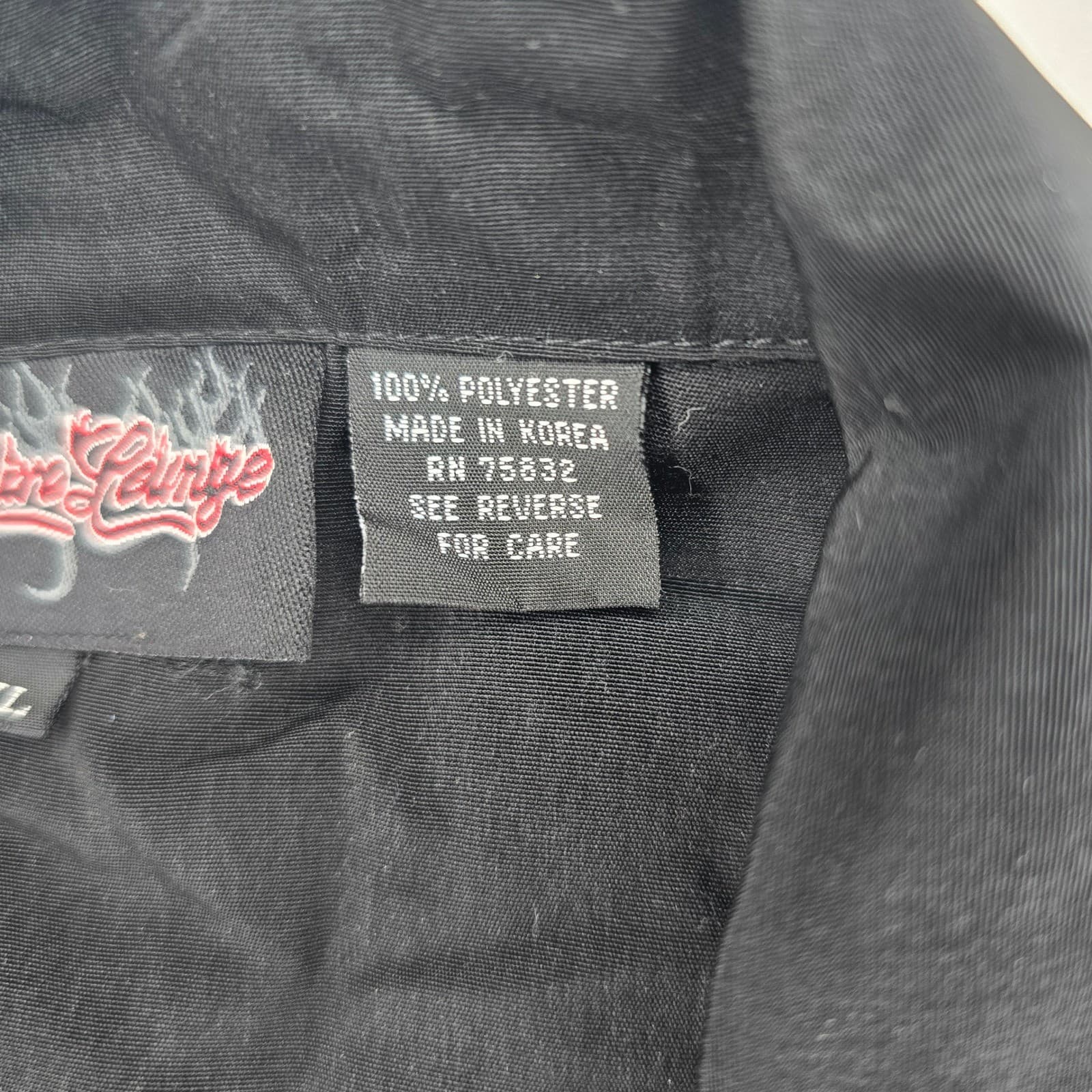 Sapphire Lounge Shirt Mens XL Button Down Black Ride Free Eagle Biker Graphic - Thumbnail 3