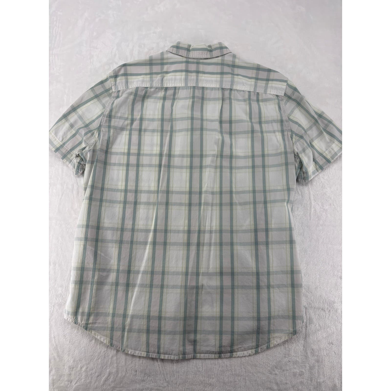 Levi's Button Down Mens Large Shirt Green White Plaid Short Sleeve Standard Fit - Thumbnail 7