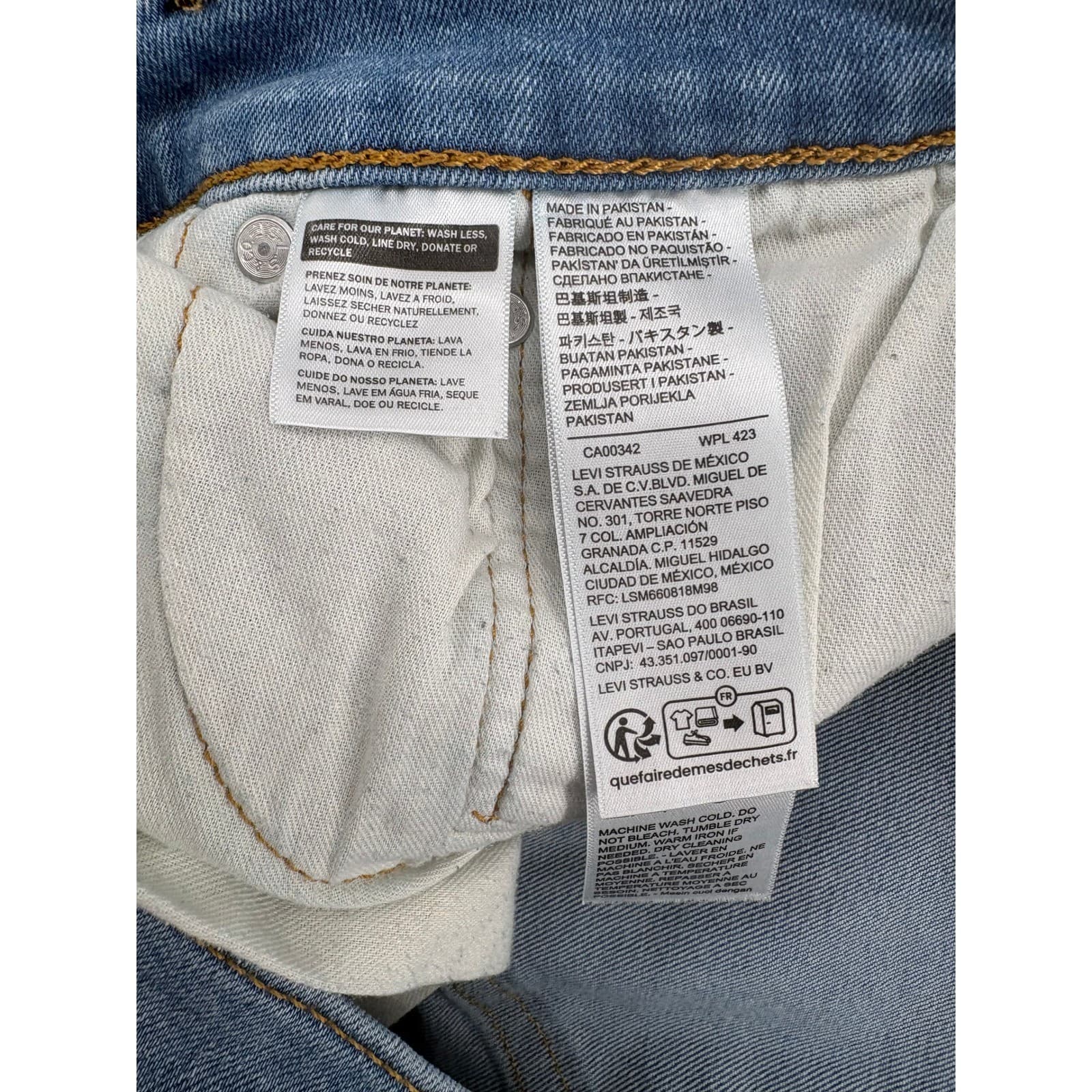 Levi's 506 Jeans Men's 38x30 Straight Fit Blue Light Wash Denim - Thumbnail 9