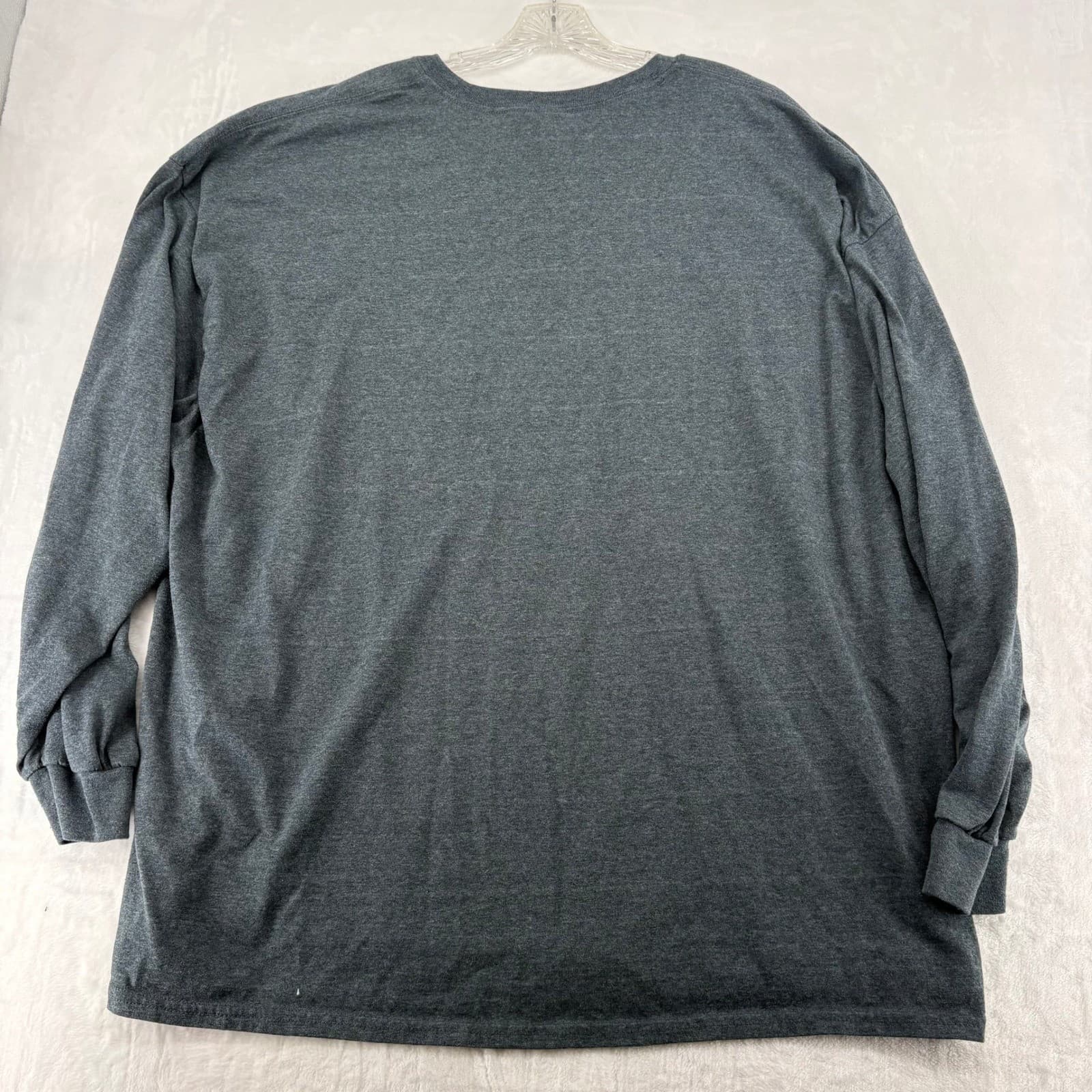 Gildan T-Shirt Mens 4XL Long Sleeve Gray I Love Fast Food Deer Hunting Graphic - Thumbnail 7