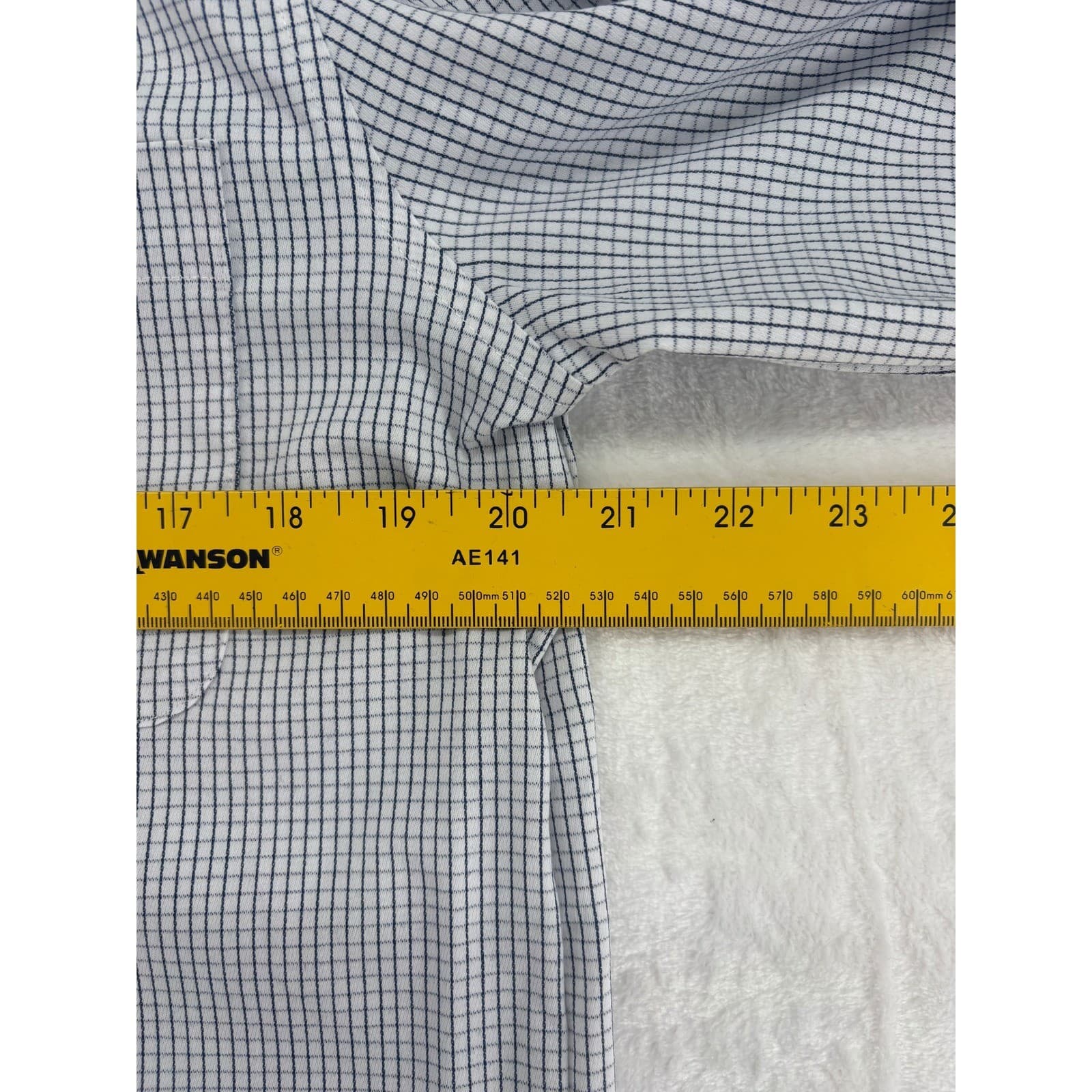 Stafford Button Down Mens M Shirt White Blue Check Tailored Culture Sweat Repel - Thumbnail 3