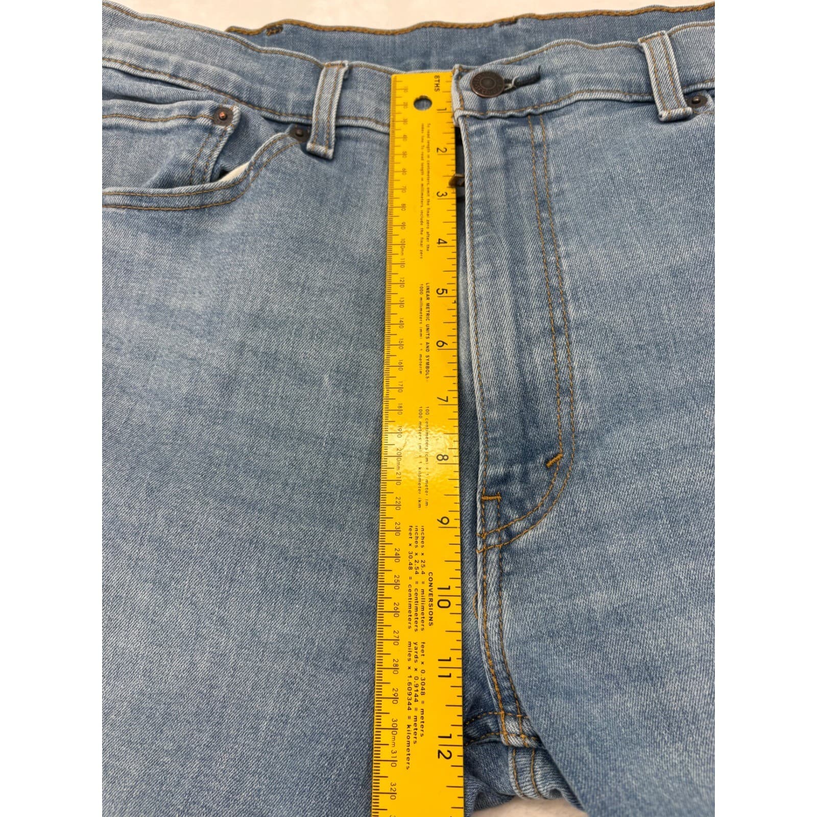 Levi's 506 Jeans Men's 38x30 Straight Fit Blue Light Wash Denim - Thumbnail 3