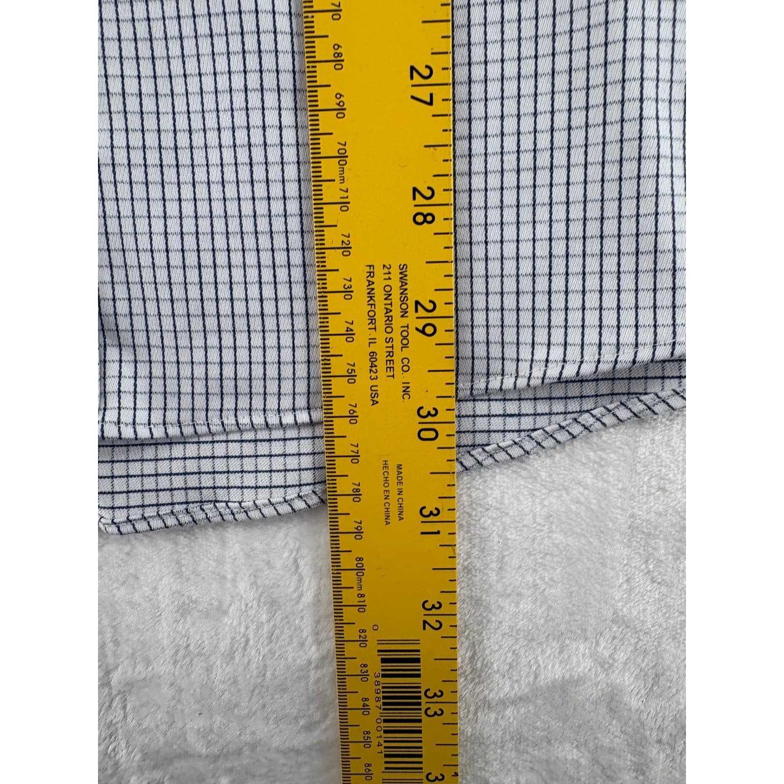 Stafford Button Down Mens M Shirt White Blue Check Tailored Culture Sweat Repel - Thumbnail 4