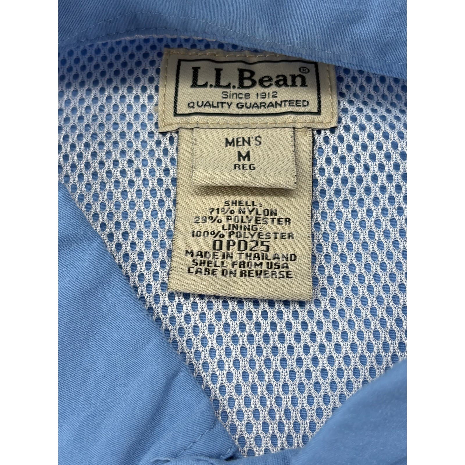 LL Bean Fishing Shirt Mens M Short Sleeve Blue Vented Mesh Utility Pockets - Thumbnail 3