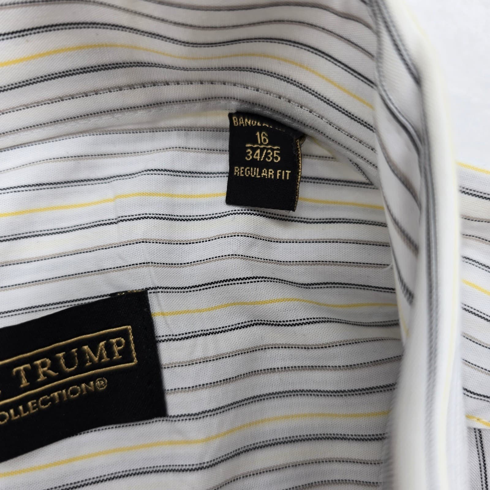 Donald J Trump Shirt Mens 16 34/35 Dress Shirt White Striped Regular Fit 2 Pack - Thumbnail 3
