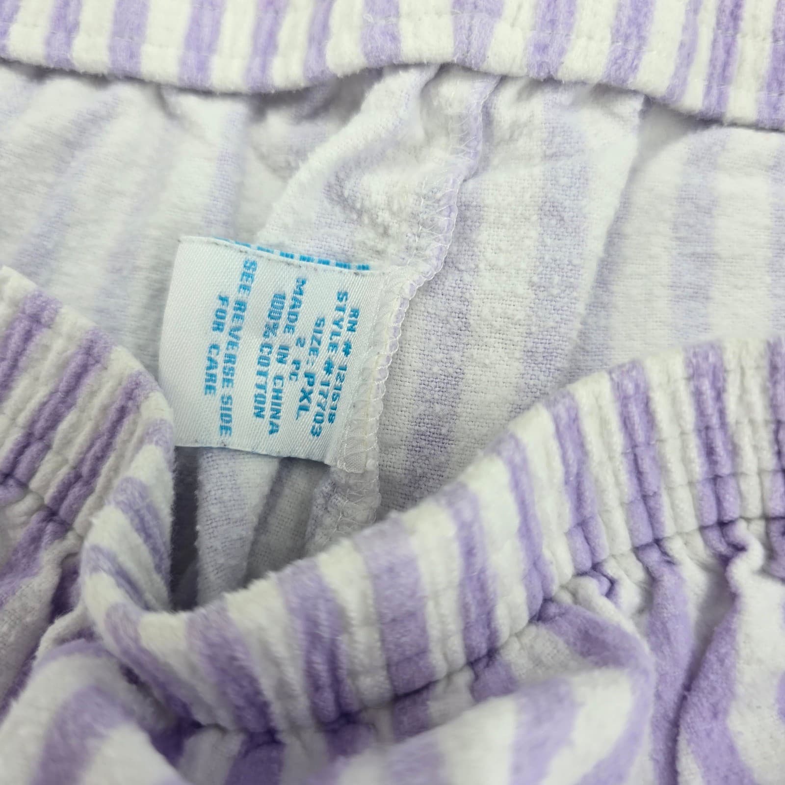 National Pajama Set Womens PXL Pajama Set Purple Stripe Cotton Flannel 17703 - Thumbnail 3