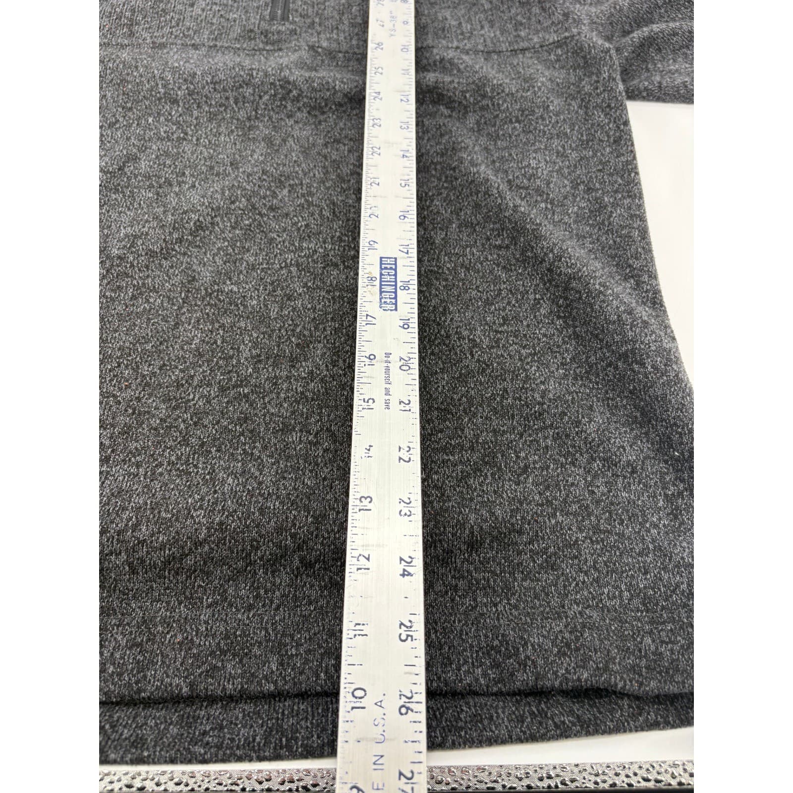 Van Heusen Flex Gray 1/4 Zip Pullover Sweater Men's Medium Casual - Thumbnail 8