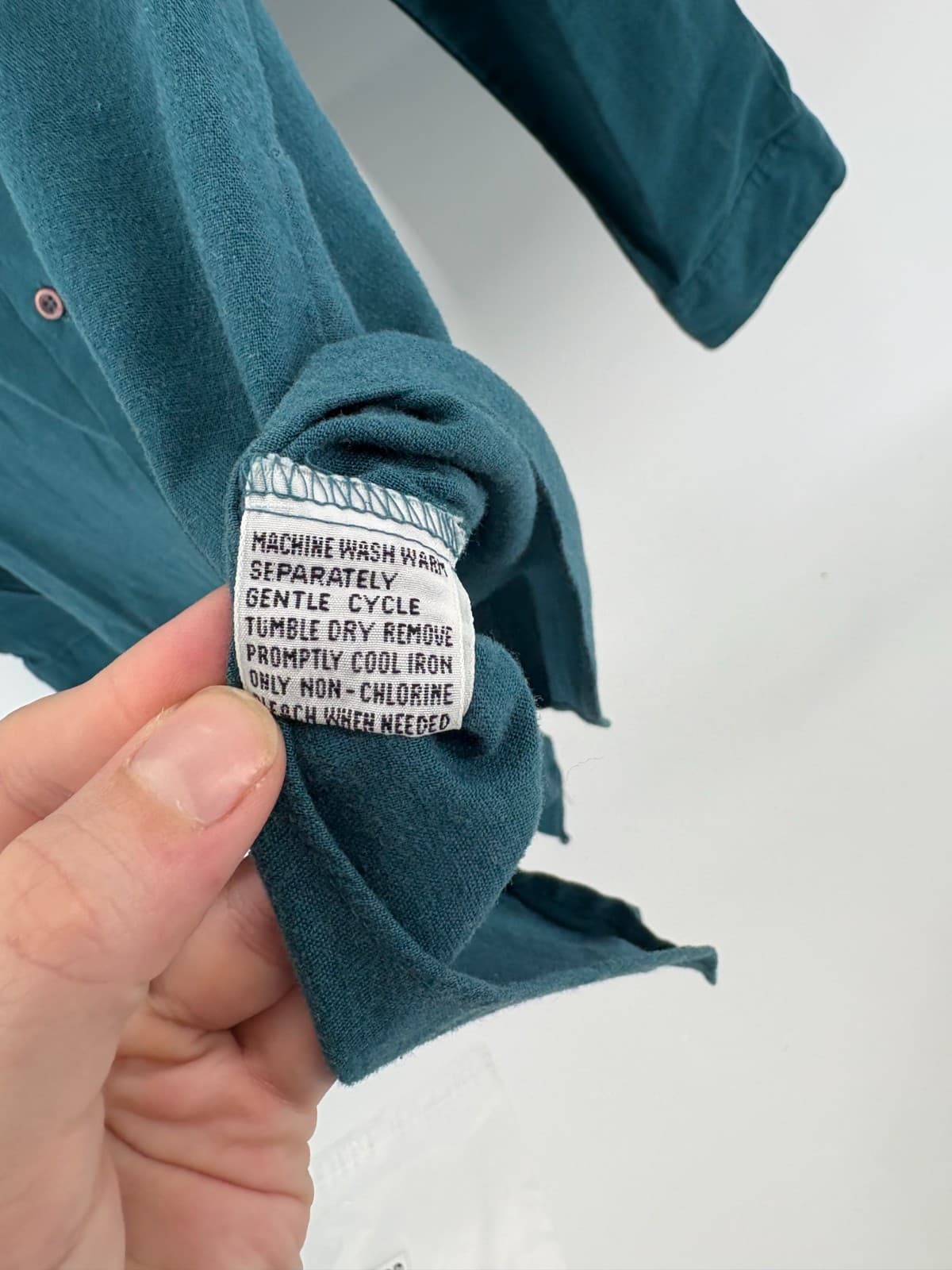 Gear by Van Heusen Vintage Outdoors Shirt Teal Button Front Long Sleeve L - Thumbnail 4