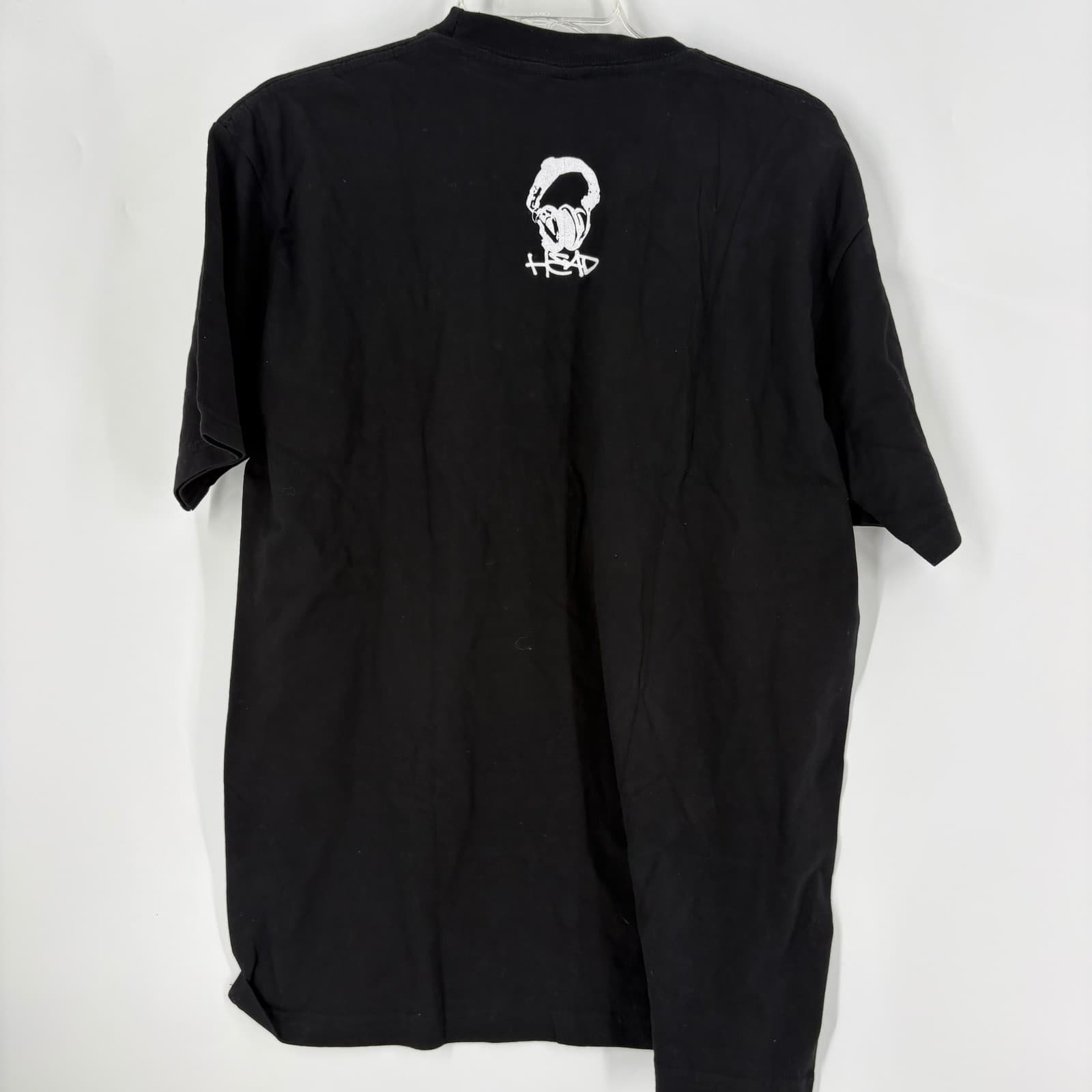 Head Records T Shirt Black DJ Turntable Graphic Print Women's Large - Thumbnail 2