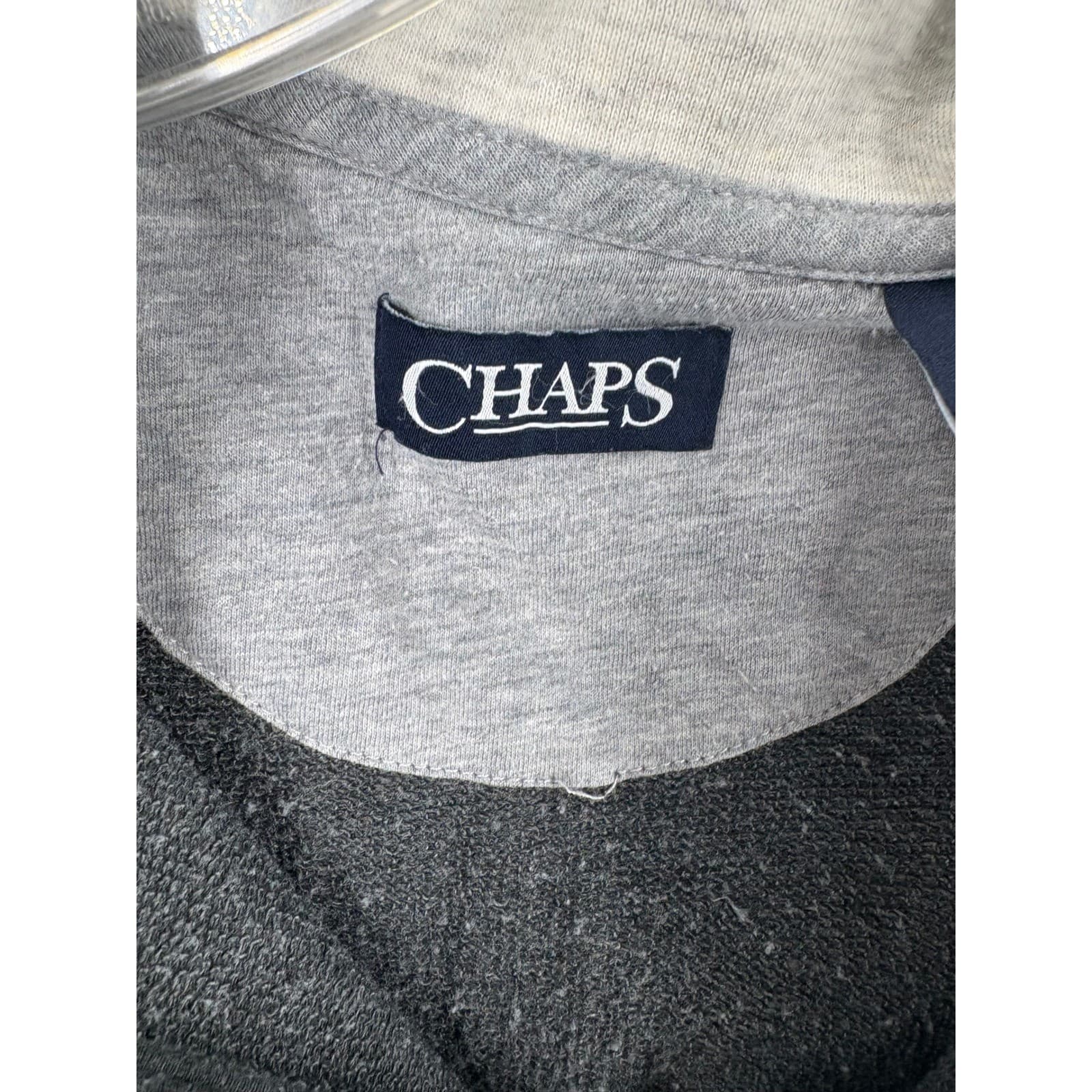 Chaps Mens Gray Quarter Zip Pullover Sweatshirt Long Sleeve Casual Comfy - Thumbnail 2