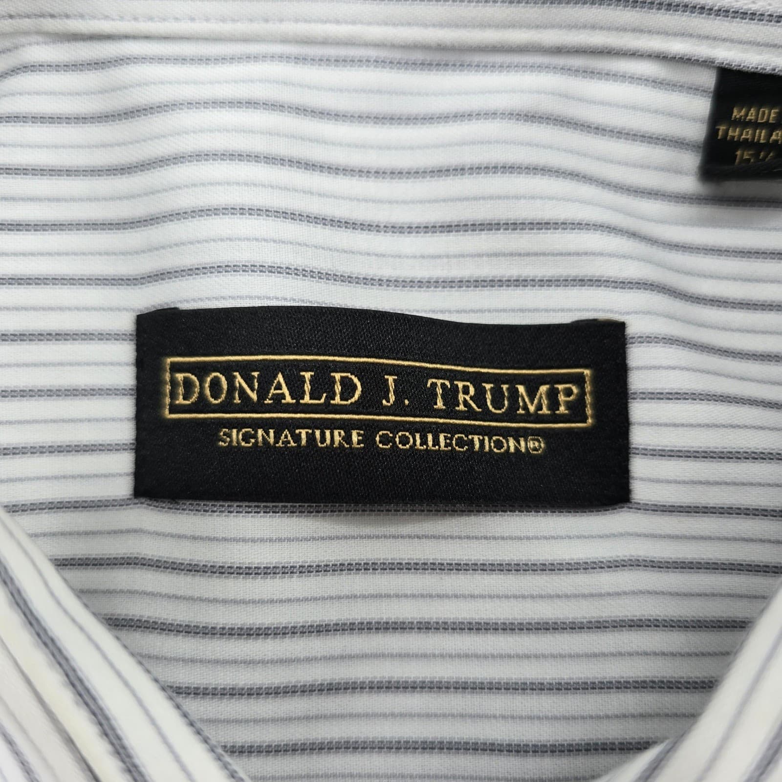 Donald J Trump Shirt Mens 16 34/35 Dress Shirt White Striped Regular Fit 2 Pack - Thumbnail 8