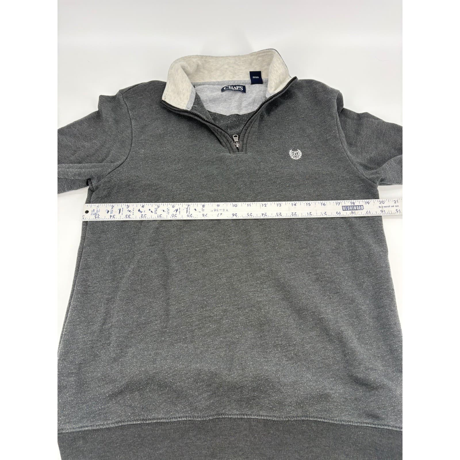 Chaps Mens Gray Quarter Zip Pullover Sweatshirt Long Sleeve Casual Comfy - Thumbnail 7
