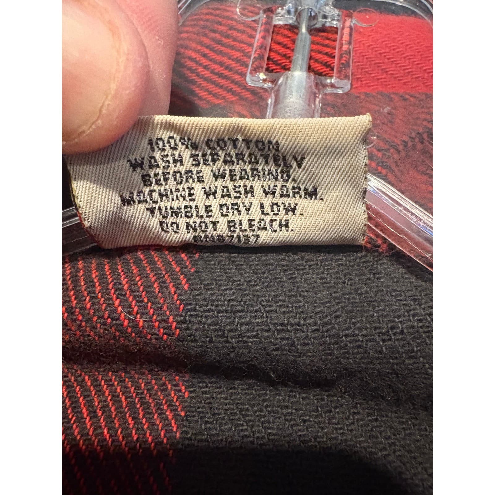 Mens Winston XL Red Black Buffalo Plaid Flannel Shirt Button Up Long Sleeve - Thumbnail 3