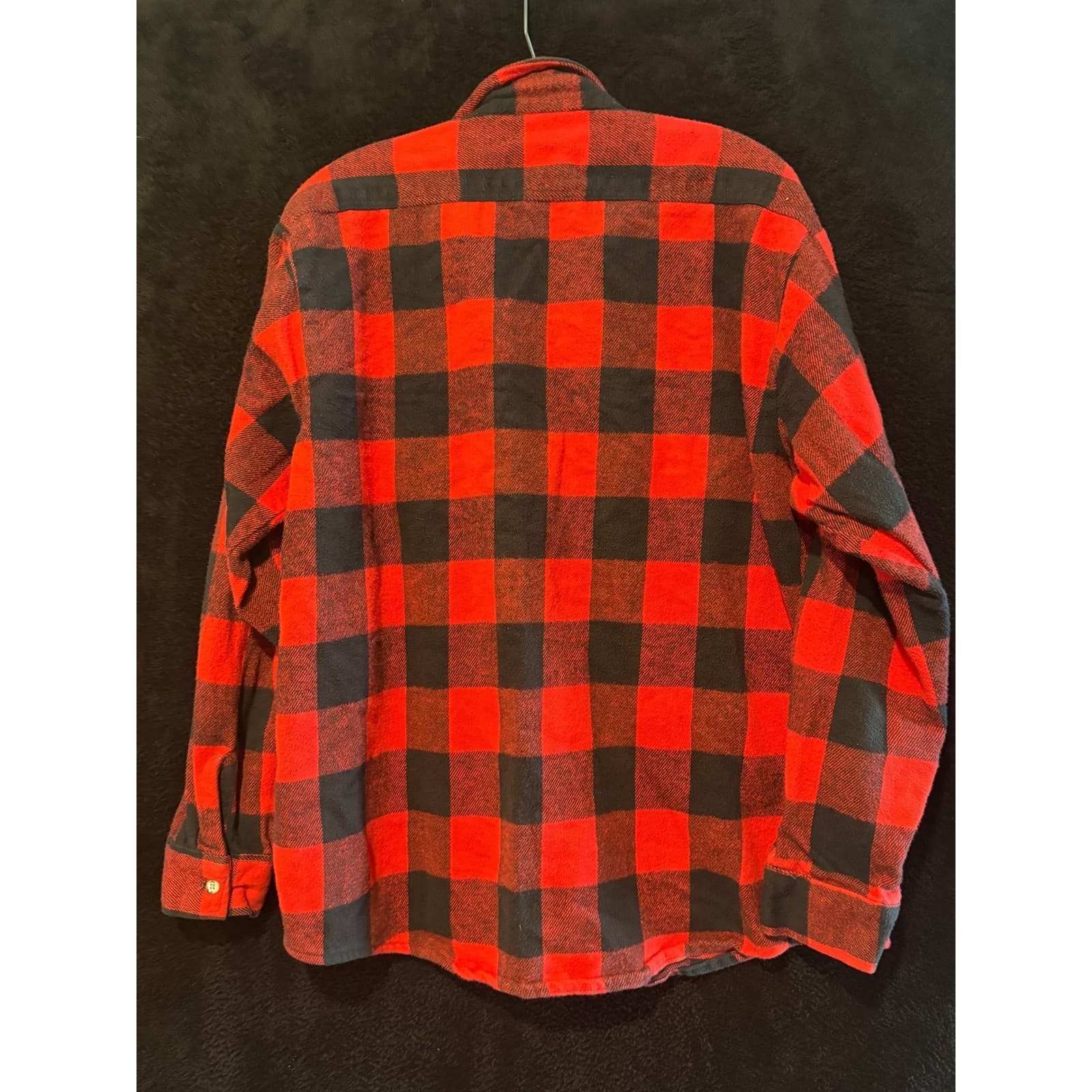 Mens Winston XL Red Black Buffalo Plaid Flannel Shirt Button Up Long Sleeve - Thumbnail 6