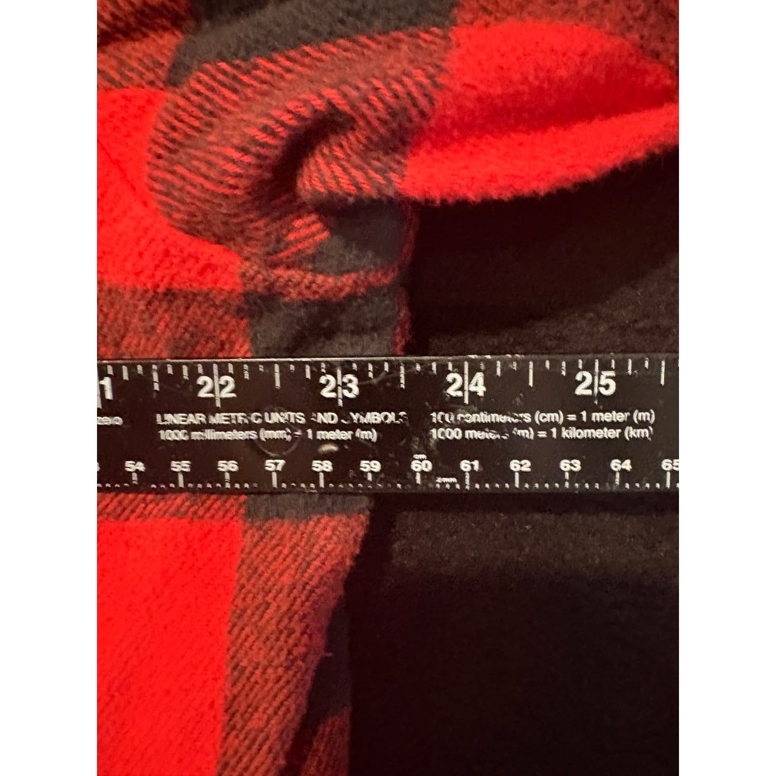 Mens Winston XL Red Black Buffalo Plaid Flannel Shirt Button Up Long Sleeve - Thumbnail 4