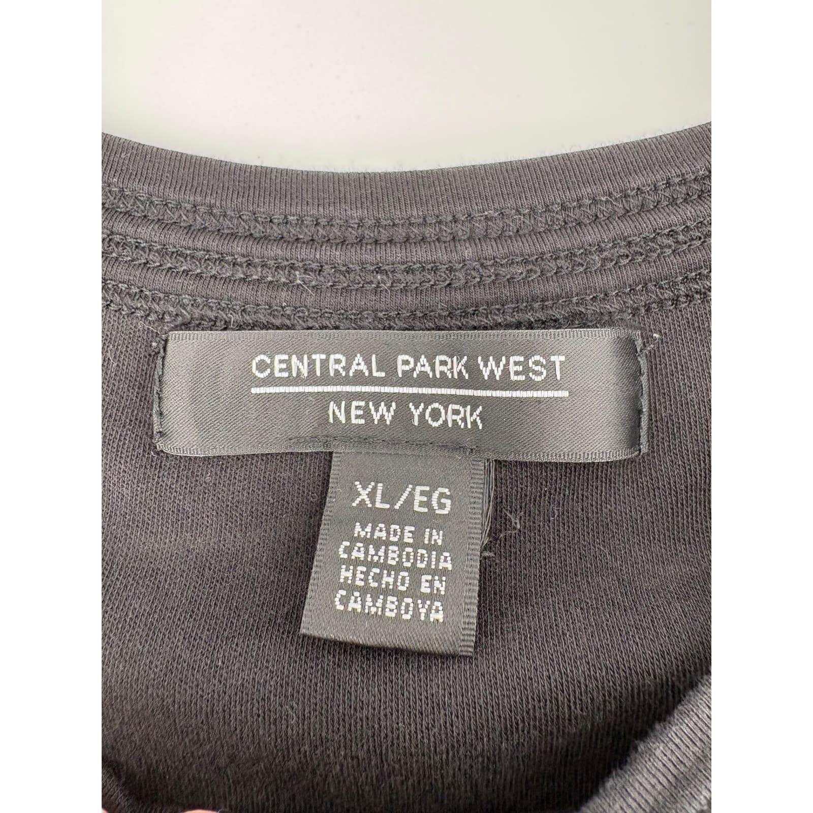 Central Park West New York Womens Long Sleeve Top Cotton Blend Gray XL - Thumbnail 3