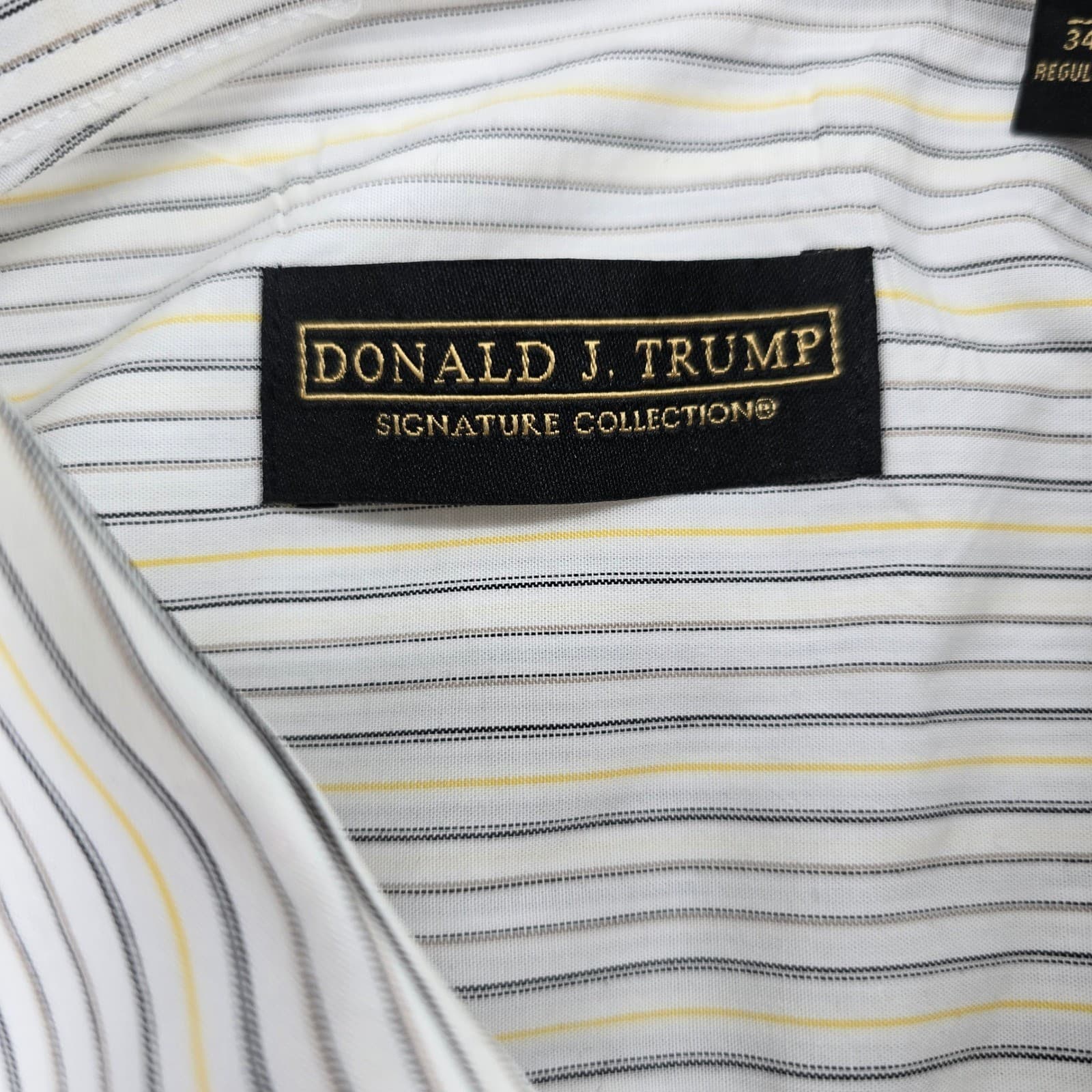 Donald J Trump Shirt Mens 16 34/35 Dress Shirt White Striped Regular Fit 2 Pack - Thumbnail 2