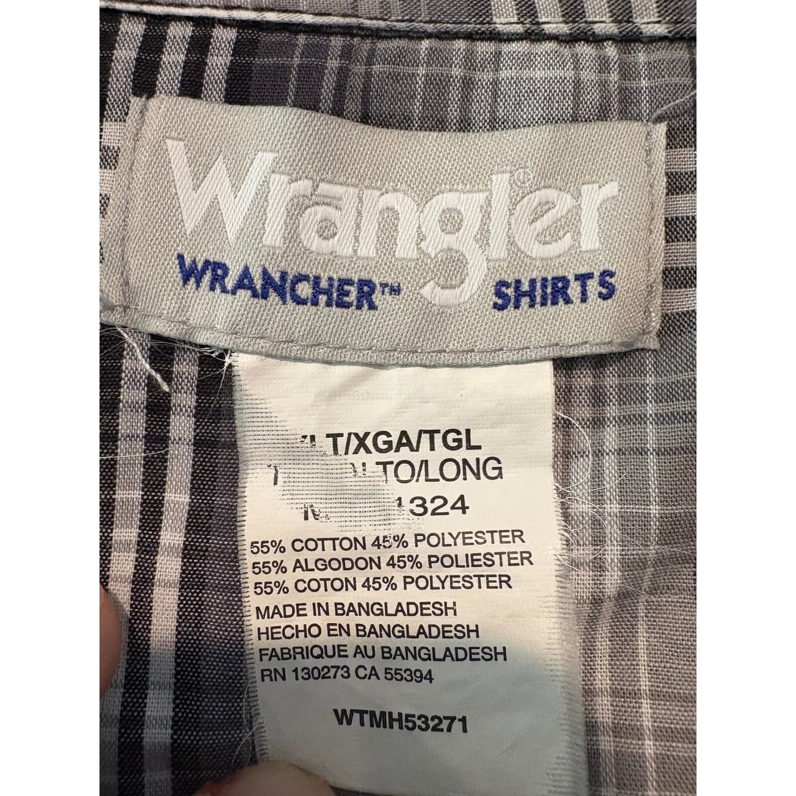 Wrangler Wrancher Western Shirt Plaid Short Sleeve Cowboy XL/TG/XG - Thumbnail 2