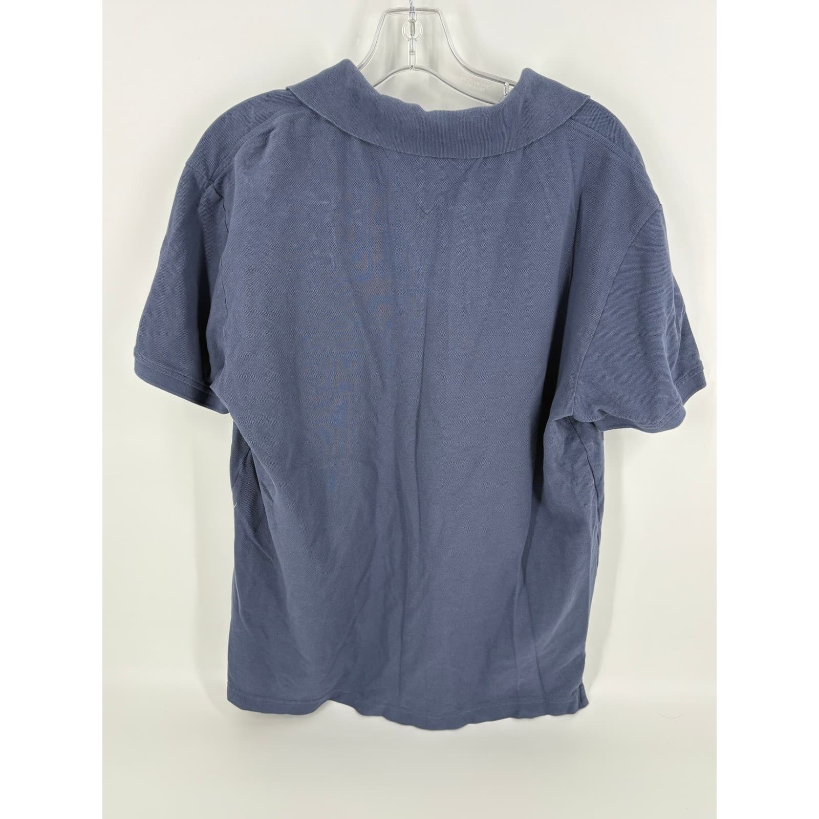 Tommy Hilfiger Mens Blue Polo Shirt L/G Large Regular Fit Short Sleeve - Thumbnail 4