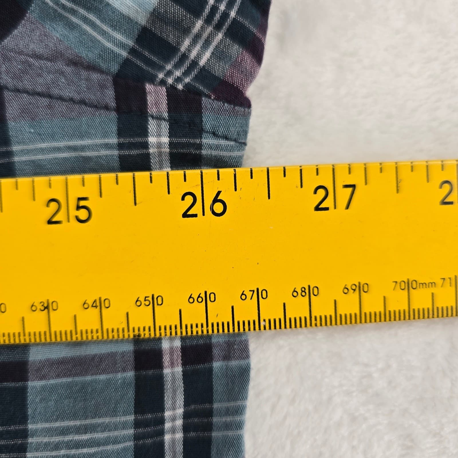 Columbia Button Down Mens XXL Shirt Purple Teal Plaid Long Sleeve AM7968 - Thumbnail 5