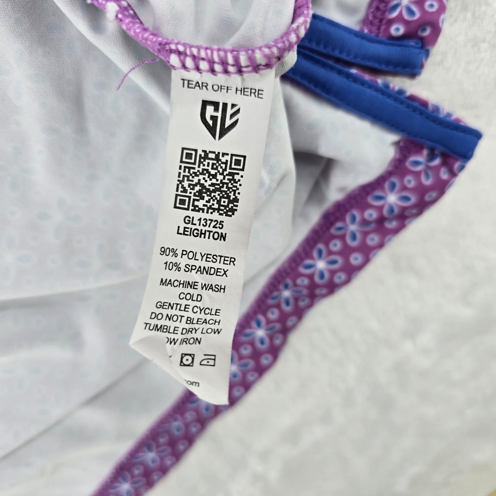 Graham Luxe Polo Mens 2XL Polo Purple Floral Leighton Performance Golf Shirt NW - Thumbnail 3