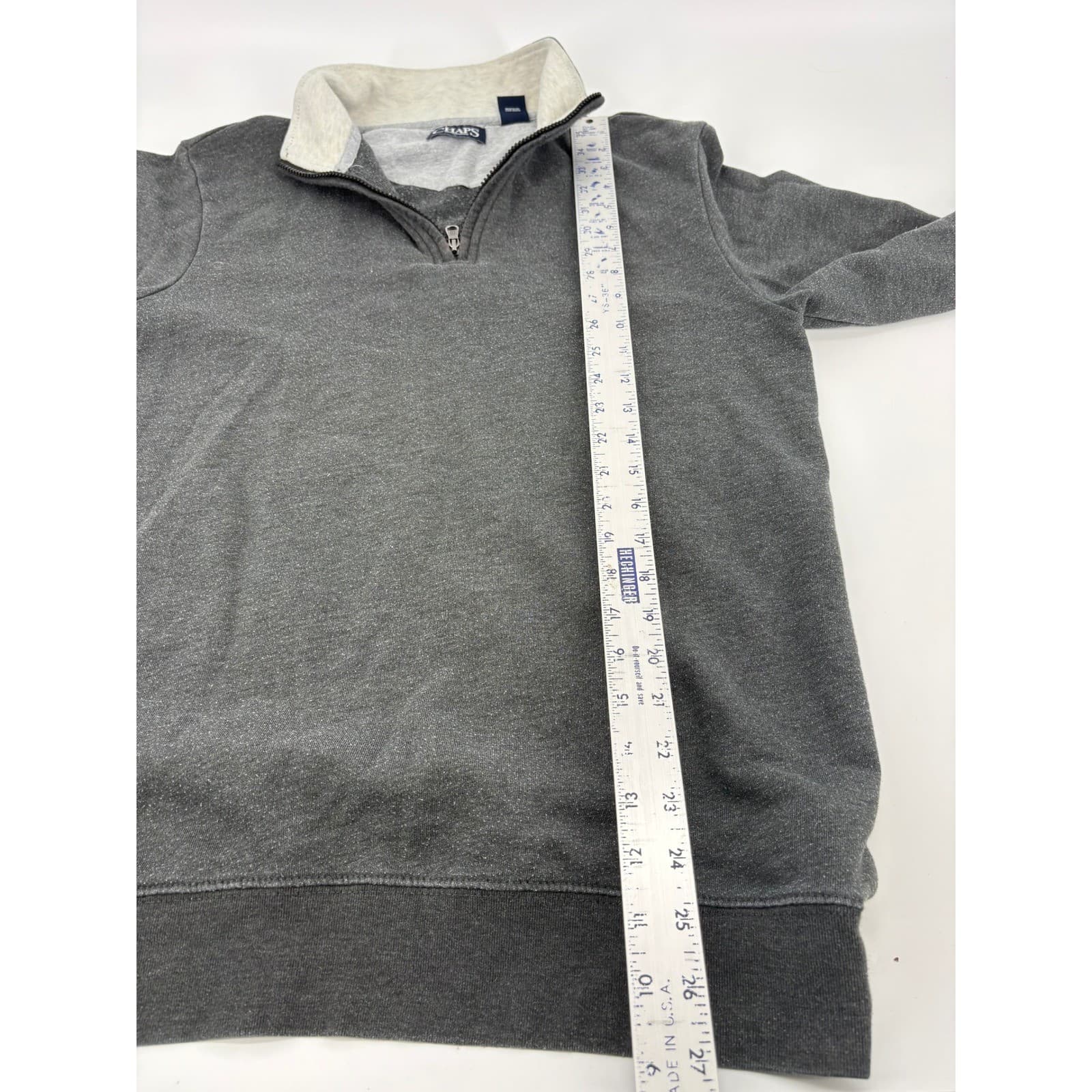 Chaps Mens Gray Quarter Zip Pullover Sweatshirt Long Sleeve Casual Comfy - Thumbnail 8
