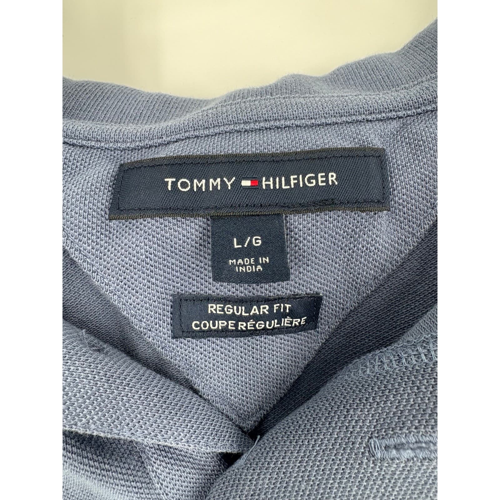 Tommy Hilfiger Mens Blue Polo Shirt L/G Large Regular Fit Short Sleeve - Thumbnail 2