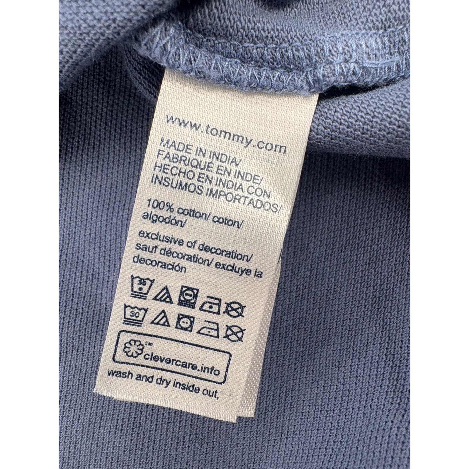 Tommy Hilfiger Mens Blue Polo Shirt L/G Large Regular Fit Short Sleeve - Thumbnail 5