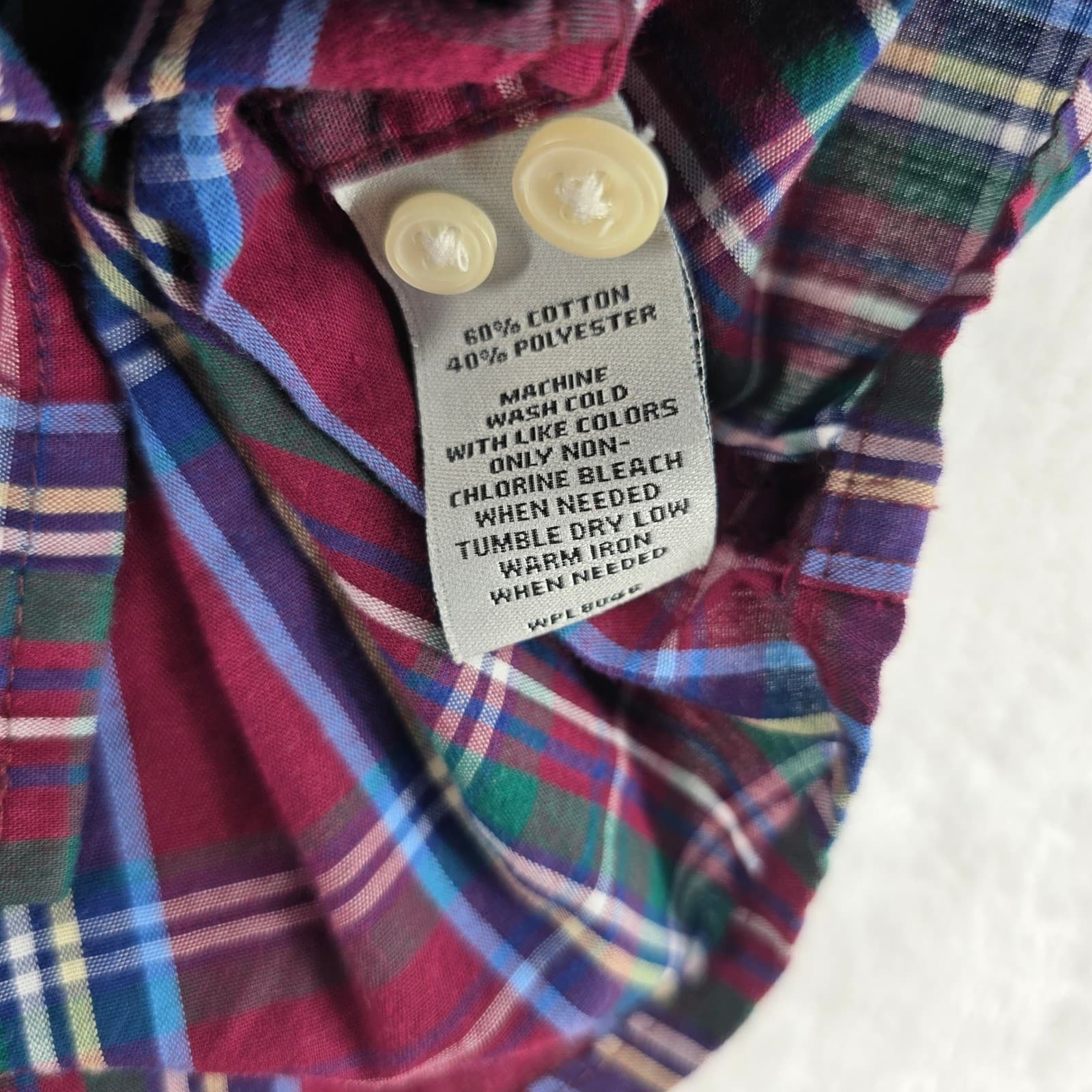 Sun River Clothing Co Shirt Mens Large Button Down Maroon Plaid Long Sleeve - Thumbnail 3